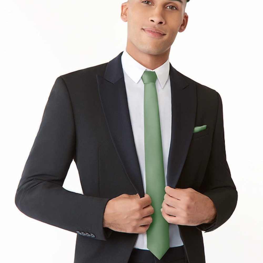 2 Men’s Azazie matte satin skinny Tie